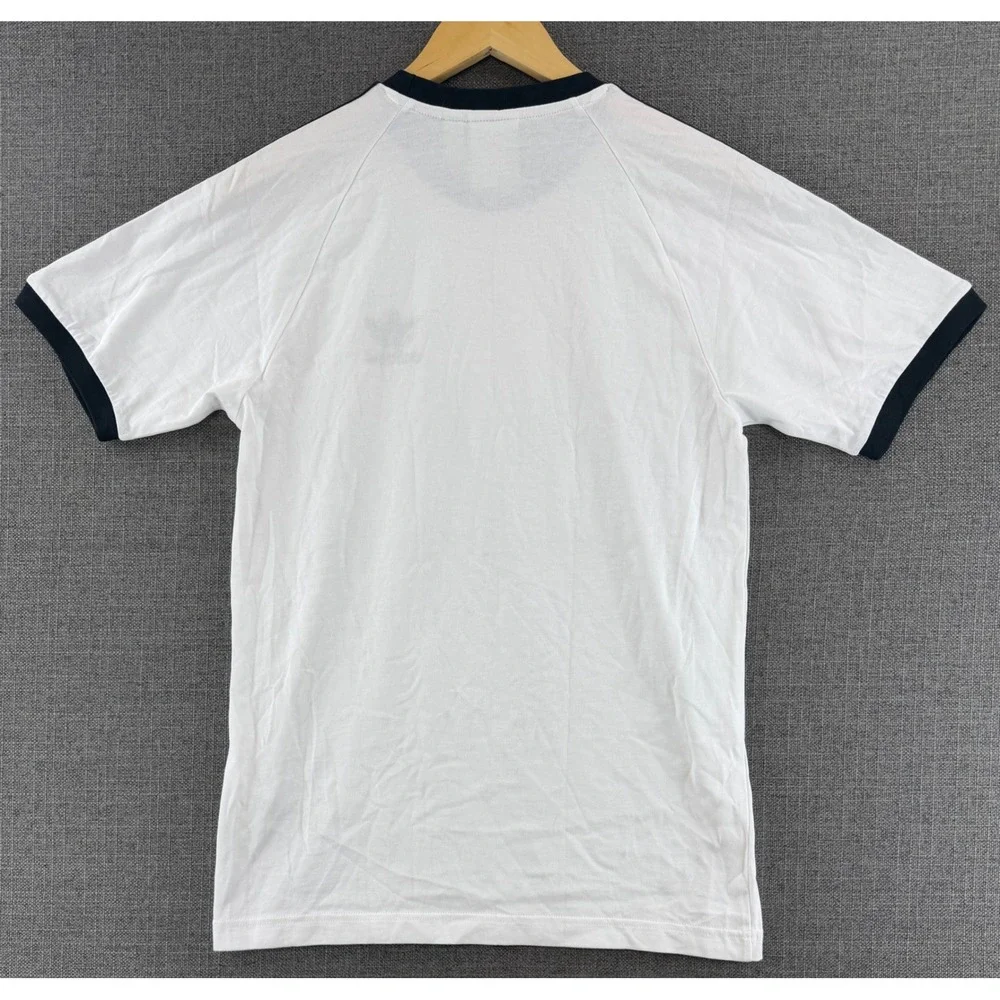 NWT Adidas Originals Men 3-Stripes Tee White Black Trefoil Ringer T-Shirt XS